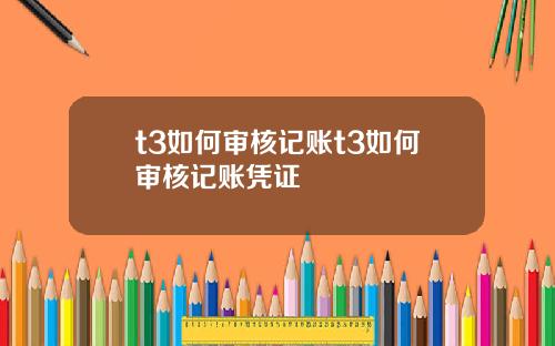 t3如何审核记账t3如何审核记账凭证