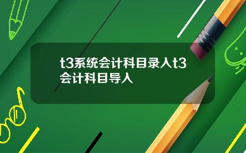 t3系统会计科目录入t3会计科目导入