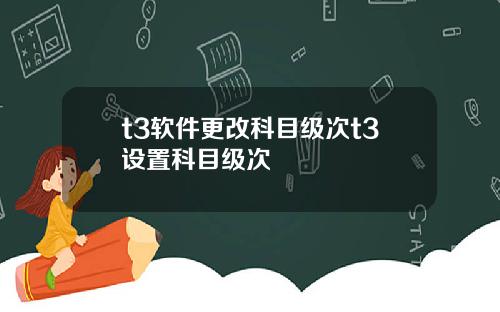 t3软件更改科目级次t3设置科目级次