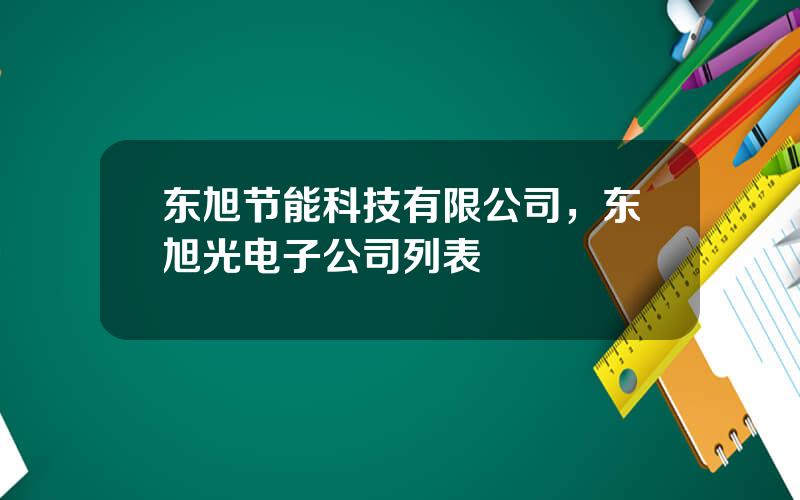 东旭节能科技有限公司，东旭光电子公司列表