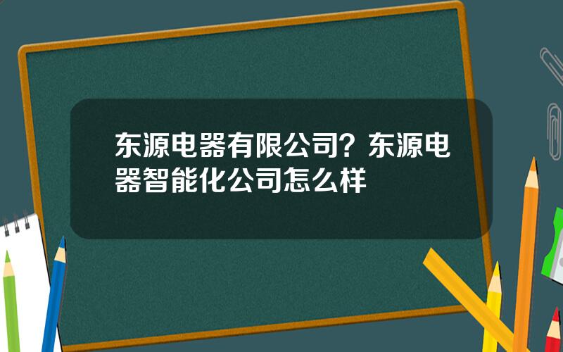 东源电器有限公司？东源电器智能化公司怎么样