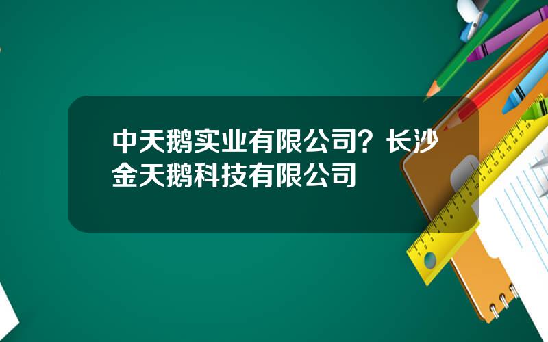 中天鹅实业有限公司？长沙金天鹅科技有限公司