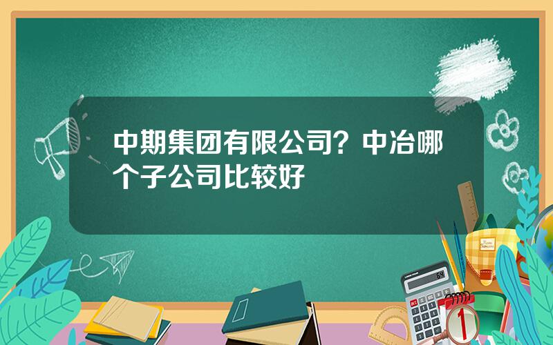 中期集团有限公司？中冶哪个子公司比较好