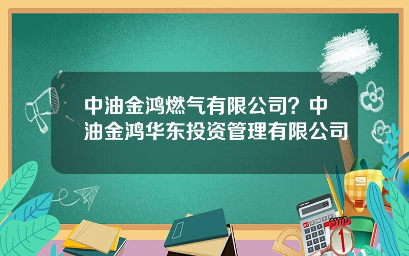 中油金鸿燃气有限公司？中油金鸿华东投资管理有限公司