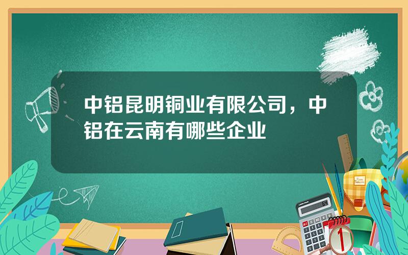 中铝昆明铜业有限公司，中铝在云南有哪些企业