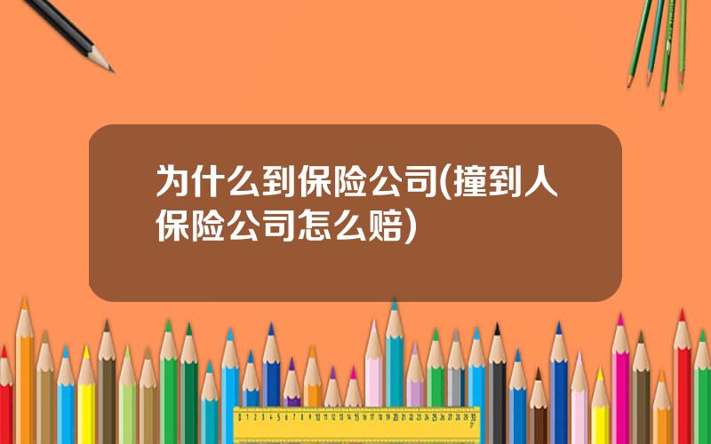 为什么到保险公司(撞到人保险公司怎么赔)