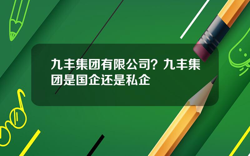 九丰集团有限公司？九丰集团是国企还是私企