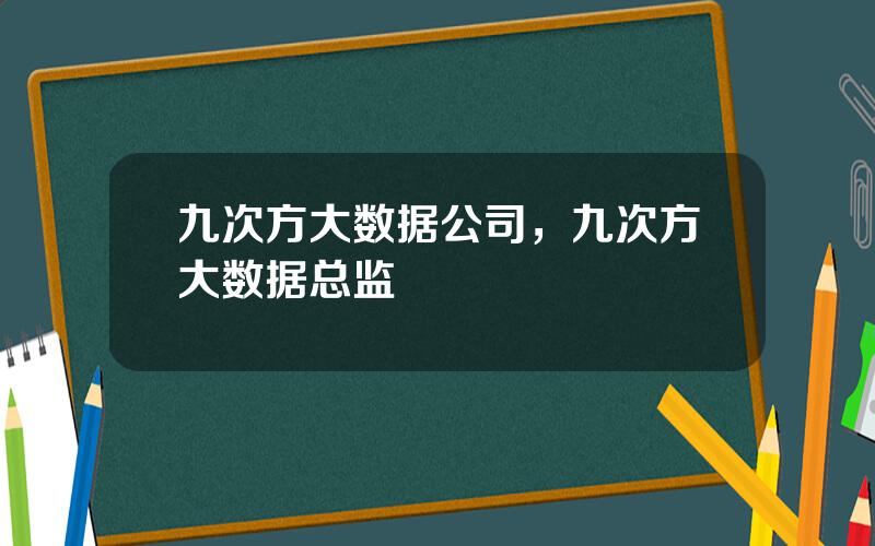 九次方大数据公司，九次方大数据总监