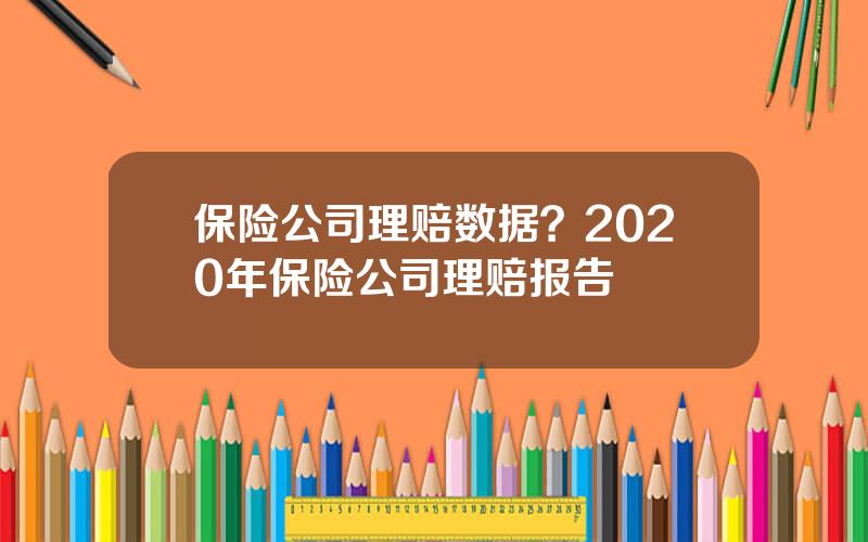 保险公司理赔数据？2020年保险公司理赔报告