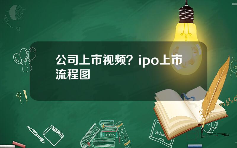 公司上市视频？ipo上市流程图