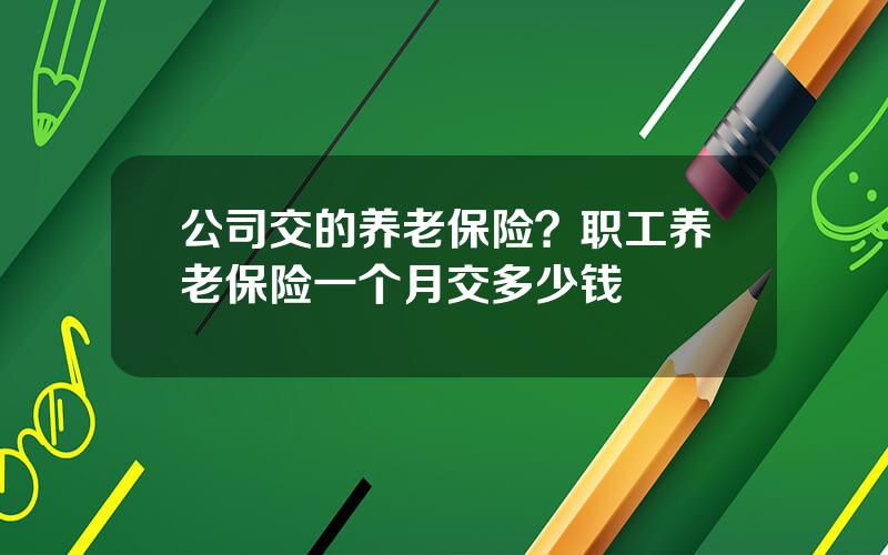 公司交的养老保险？职工养老保险一个月交多少钱