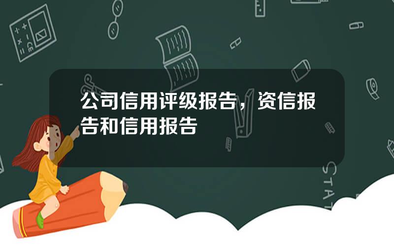 公司信用评级报告，资信报告和信用报告