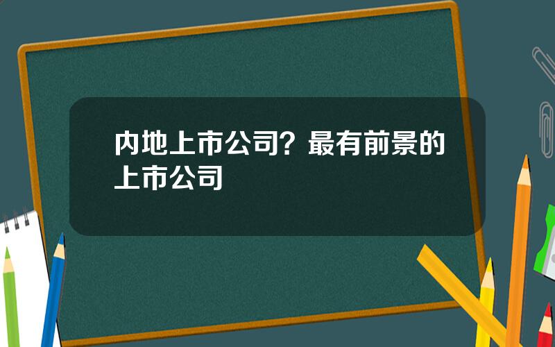 内地上市公司？最有前景的上市公司