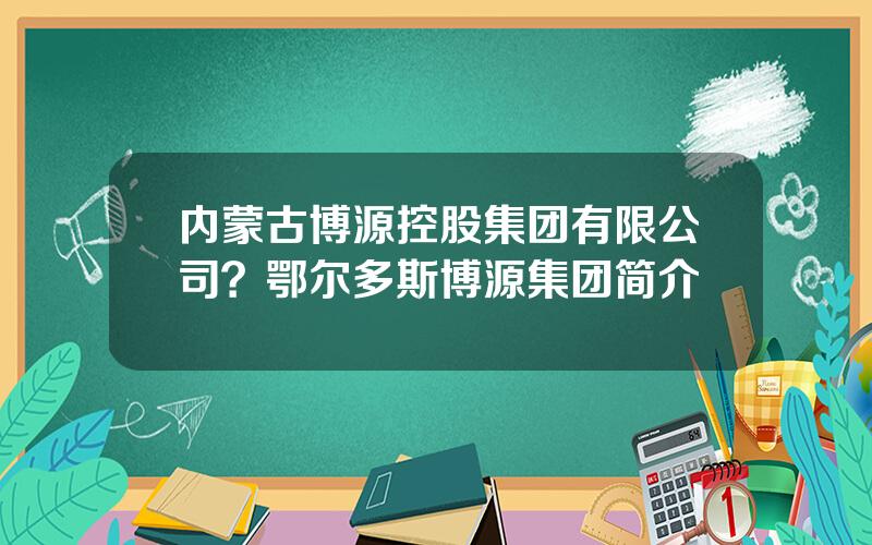 内蒙古博源控股集团有限公司？鄂尔多斯博源集团简介