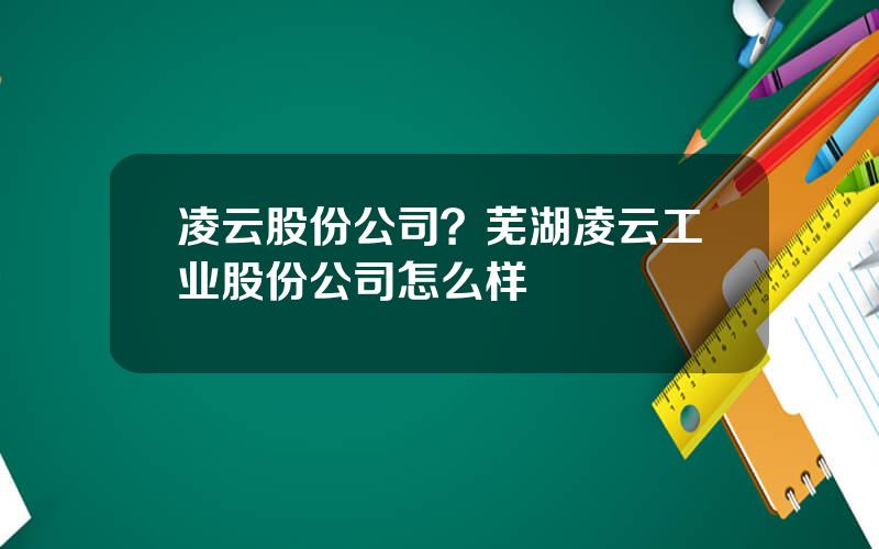 凌云股份公司？芜湖凌云工业股份公司怎么样