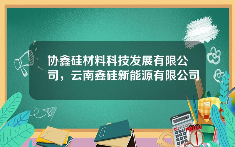 协鑫硅材料科技发展有限公司，云南鑫硅新能源有限公司