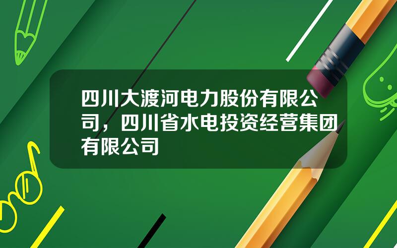 四川大渡河电力股份有限公司，四川省水电投资经营集团有限公司