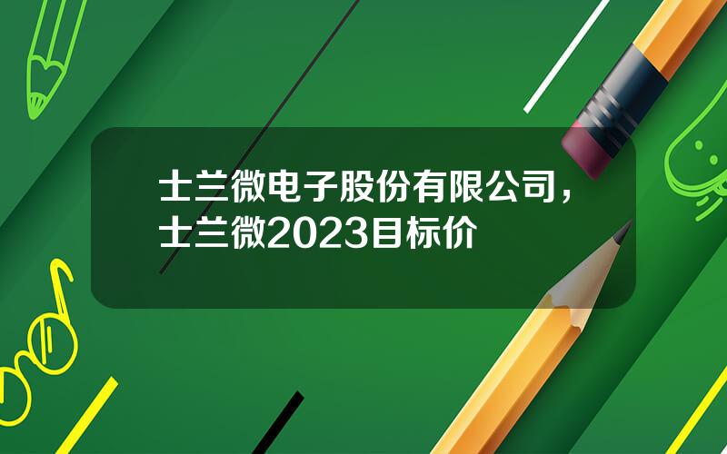 士兰微电子股份有限公司，士兰微2023目标价