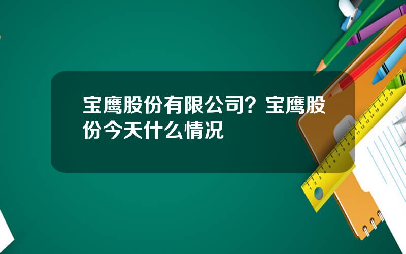 宝鹰股份有限公司？宝鹰股份今天什么情况