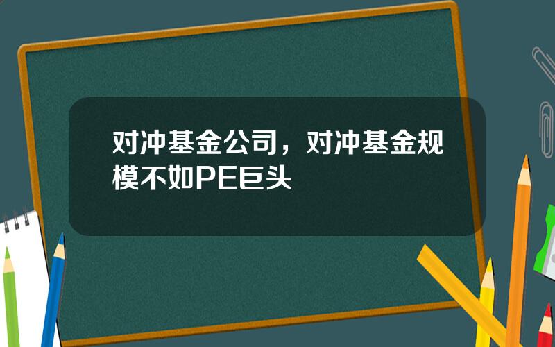 对冲基金公司，对冲基金规模不如PE巨头