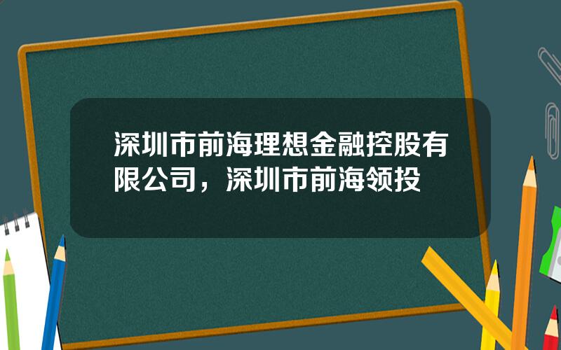 深圳市前海理想金融控股有限公司，深圳市前海领投