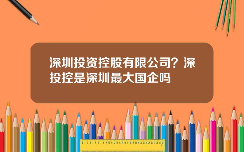 深圳投资控股有限公司？深投控是深圳最大国企吗