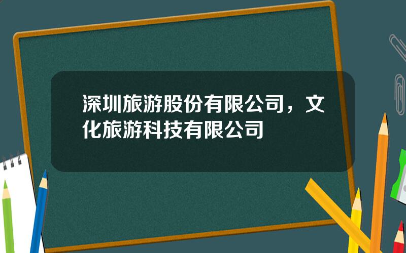 深圳旅游股份有限公司，文化旅游科技有限公司